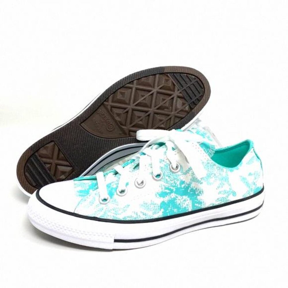 Converse Women's Size 571388F CTAS OX ELECTRIC AQUA WHITE Sneaker Top Low Canvas - Picture 3 of 9